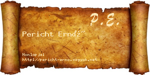 Pericht Ernő névjegykártya